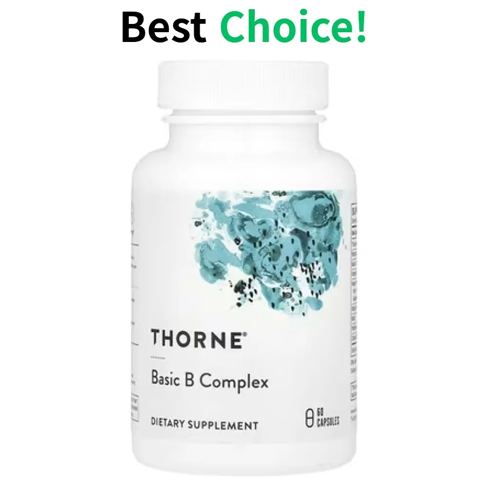 Thorne Research Basic B Complex Thiamine Niacin Vitamin B Folic Acid 60 ...