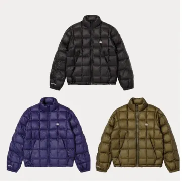 스투시 미드웨이트 퍼퍼 패딩 115855 블랙 올리브
