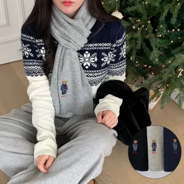 폴로 랄프로렌 폴로베어목도리 솔리드 데님 베어 울 머플러 PC1464