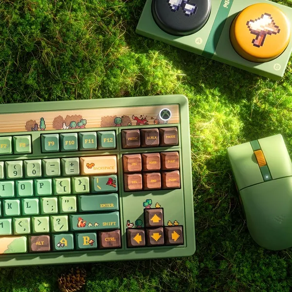 8BitDo [해외] 8bitdo Forest Wonder 레트로 기계식 유무선 키보드 Retro87 Cozy 포레스트 콜라보