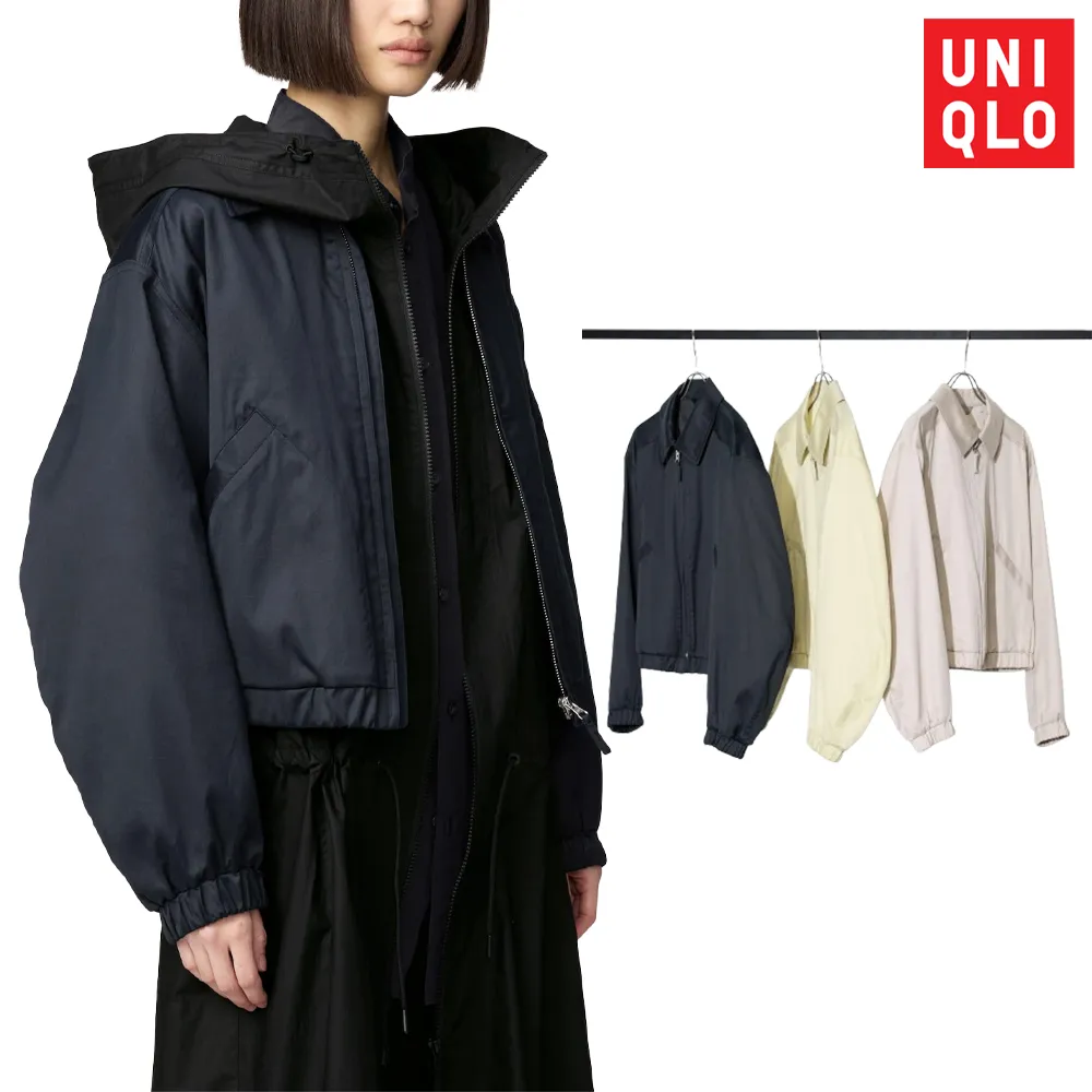 유니클로 여성 풀집업 크롭 숏 바람막이 자켓 캐주얼자켓 3컬러 | Croket