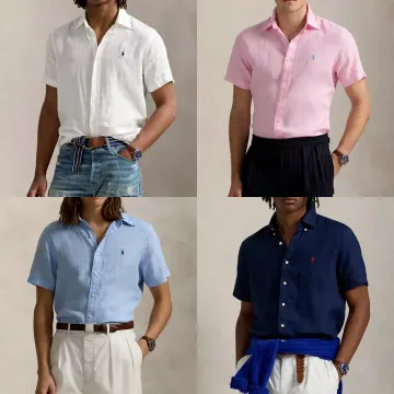 [무배핫딜/백화점판] 폴로 랄프로렌 남성 반팔 린넨 셔츠 Linen Shirt 맨즈 클래식핏