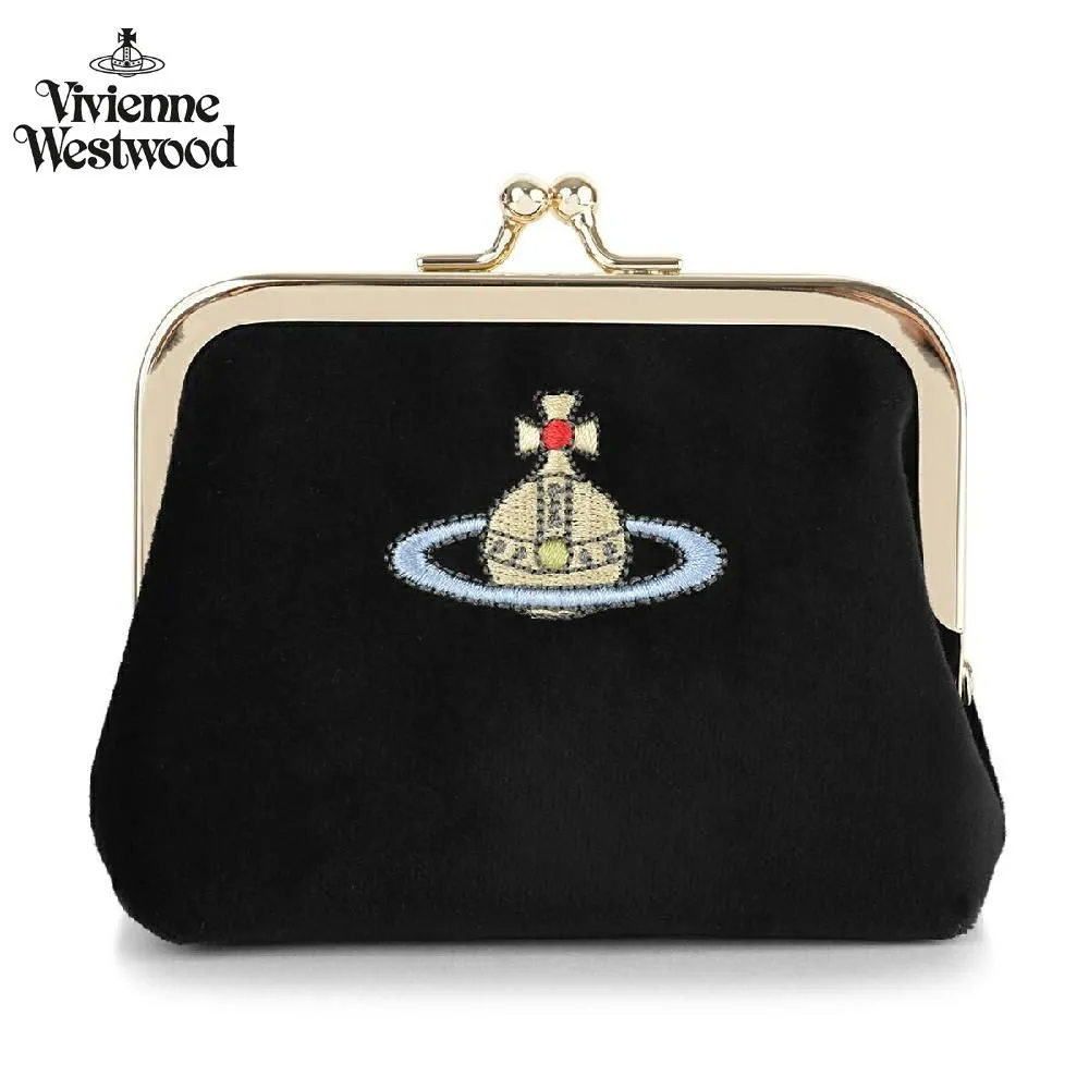 비비안웨스트우드 지갑 가마구치 벨벳 ORB 자수 동전지갑 카드지갑 파우치