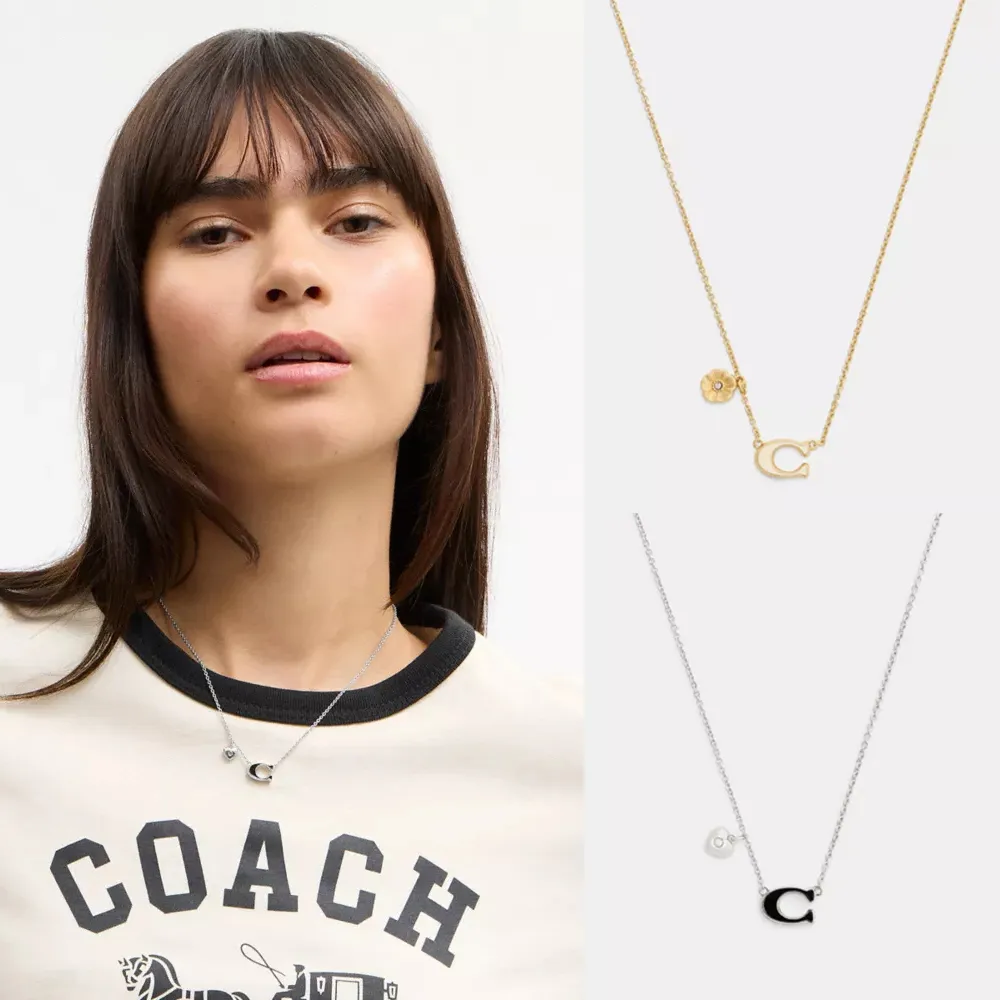 [해외] 코치 Coach 에나멜 시그니처 참 팬던트 목걸이 CEM69 CEM70