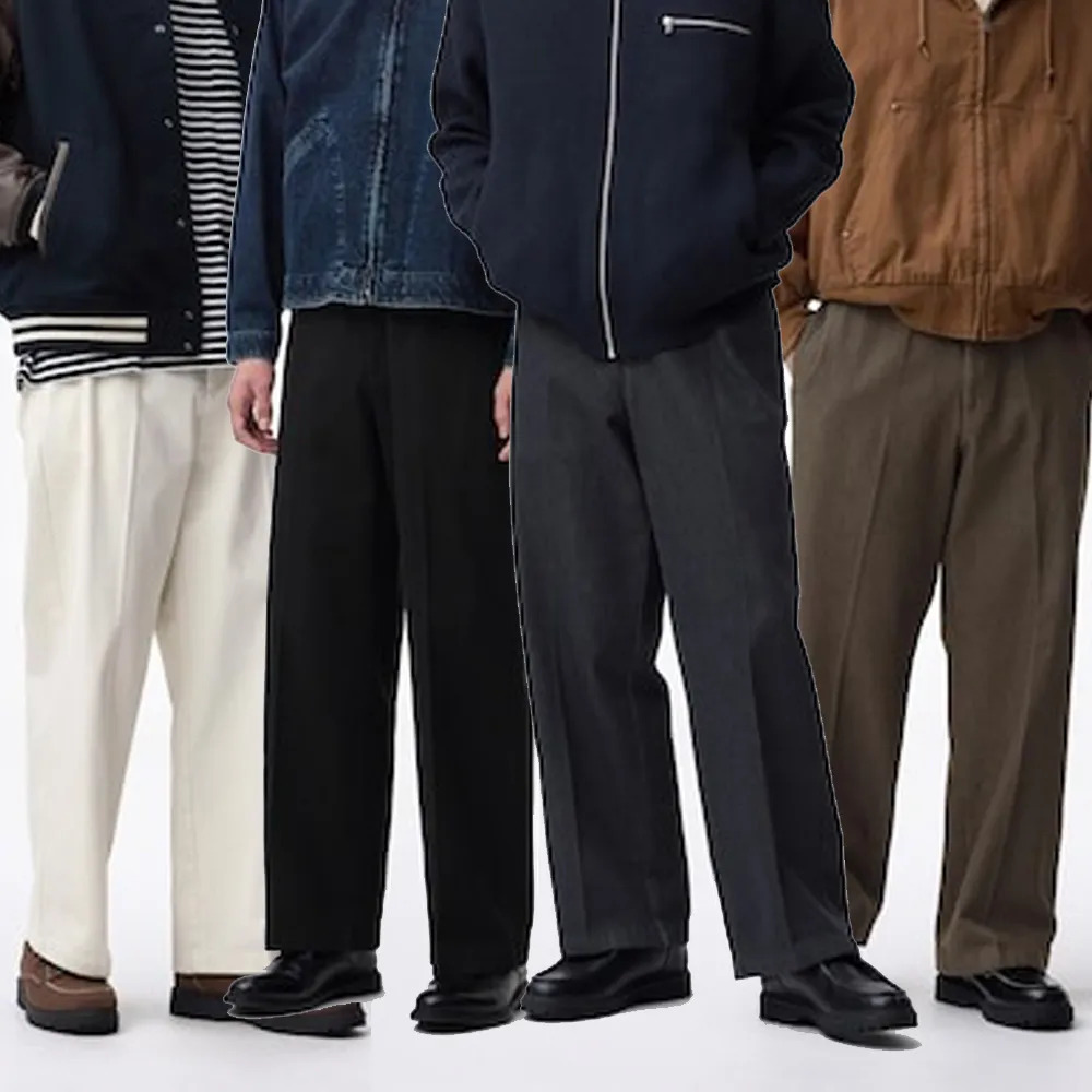 지유 GU 팬츠 공용 와이드 트윌 스트레이트 기본 롱길이