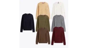 [프리블프 특가딜] 타미힐피거 남여공용 케이블 니트 크루넥 스웨터 [공홈 백화점판]