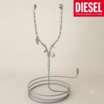 디젤 Diesel 60458 와이어드 이어버드 유선 선 이어폰 실버 WIRED EARBUDS