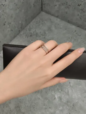 구찌 GG 더블 오픈 밴드 실버 반지 298036 J8400 8106