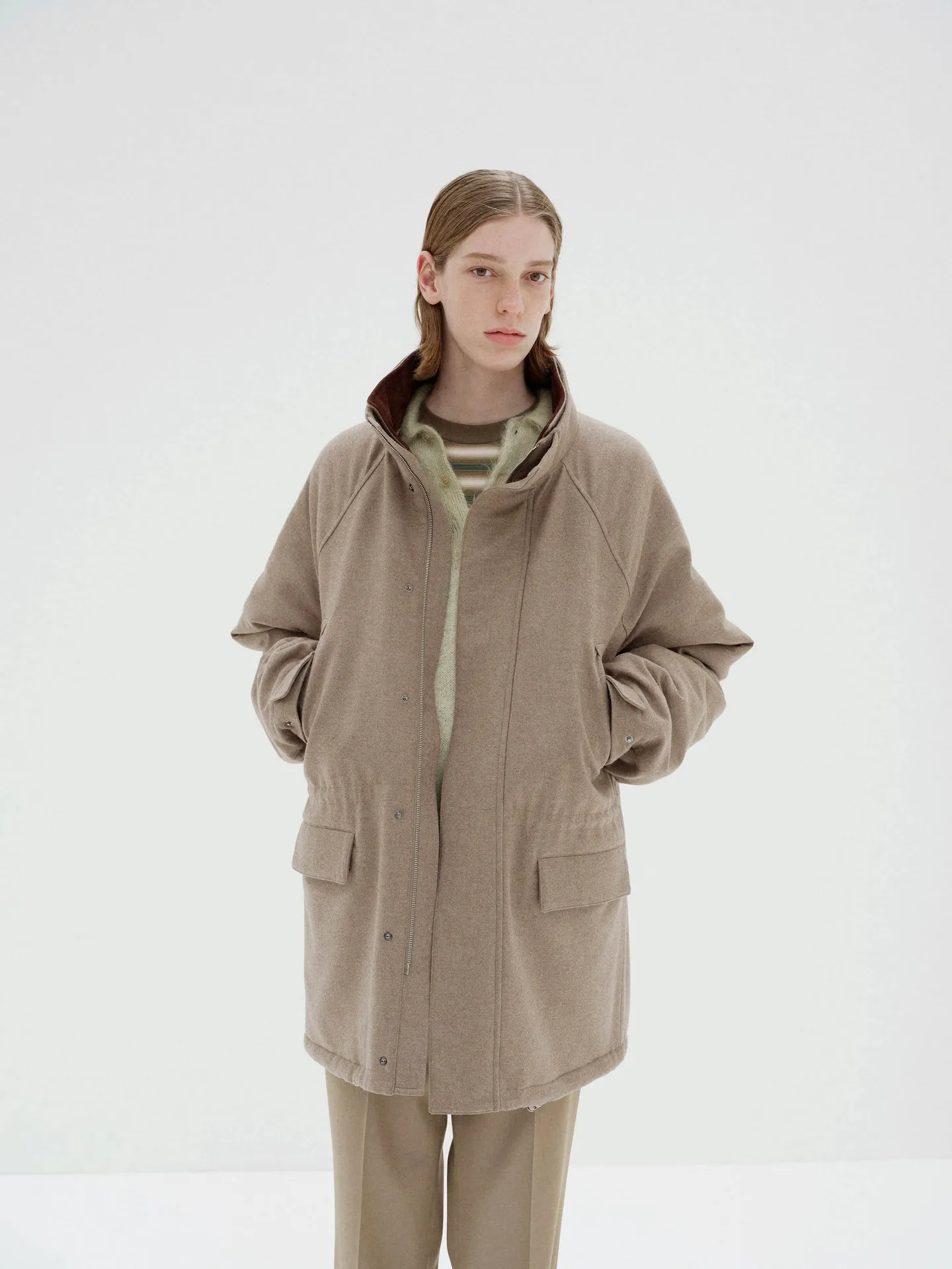 오라리 /MEN/ WOOL FULLING FLANNEL PADDED OVER BLOUSON /2컬러 