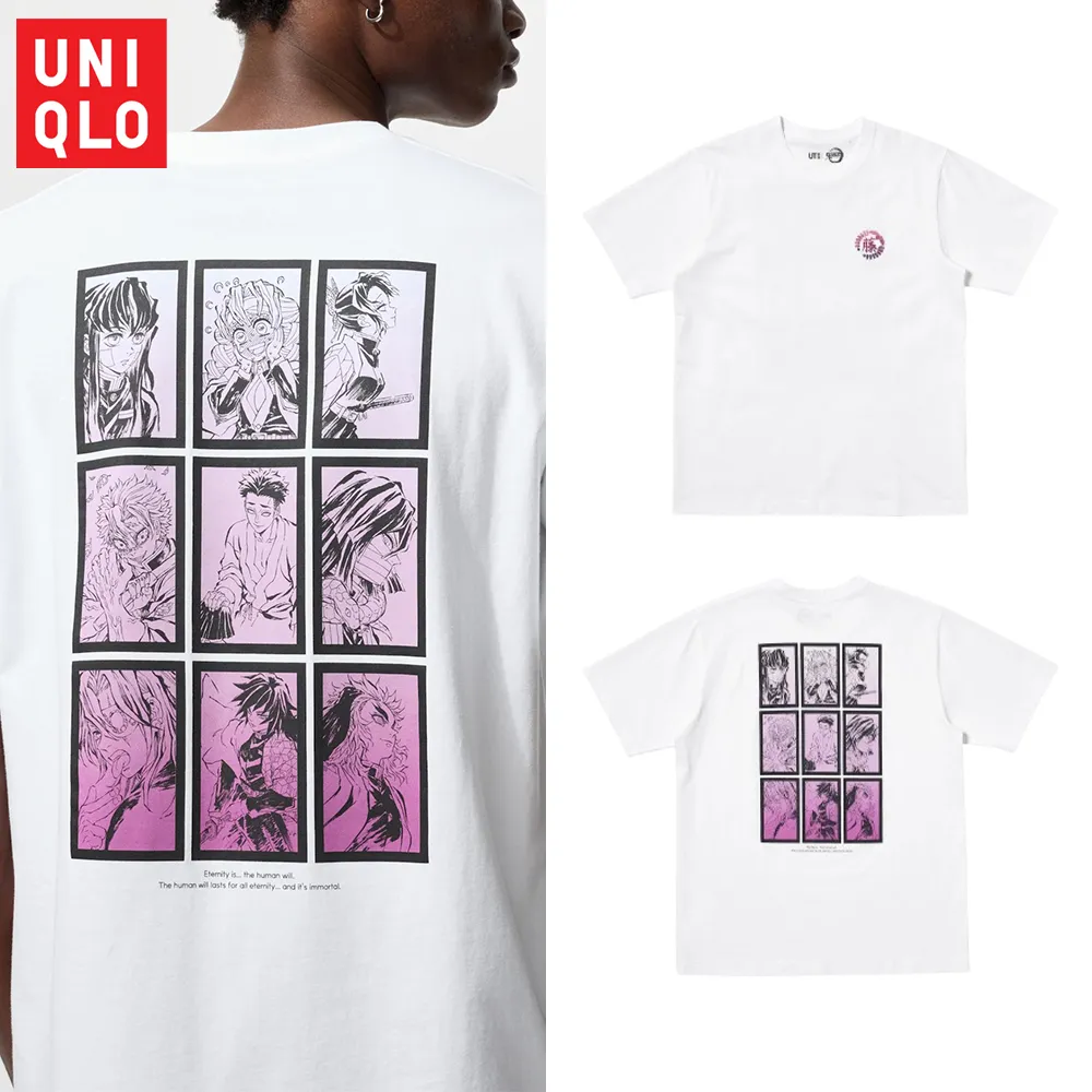 유니클로 귀멸의 칼날 콜라보 반팔티 남성 여성 빅사이즈 그래픽 캐주얼 반팔 티셔츠