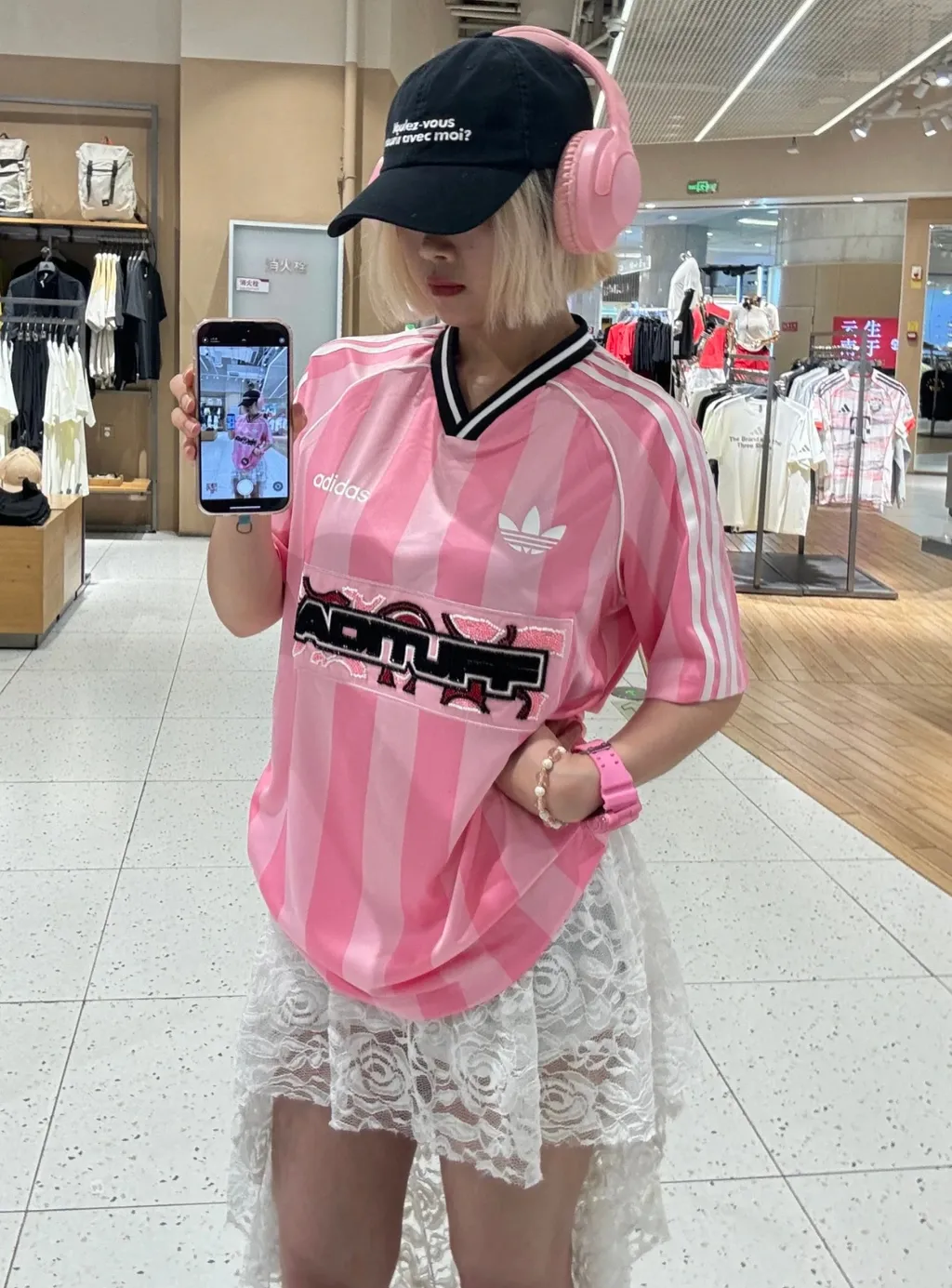 아디다스 오리지널스 SS25 비즈 저지 반팔 축구 티셔츠 핑크 KD2272 | 크로켓