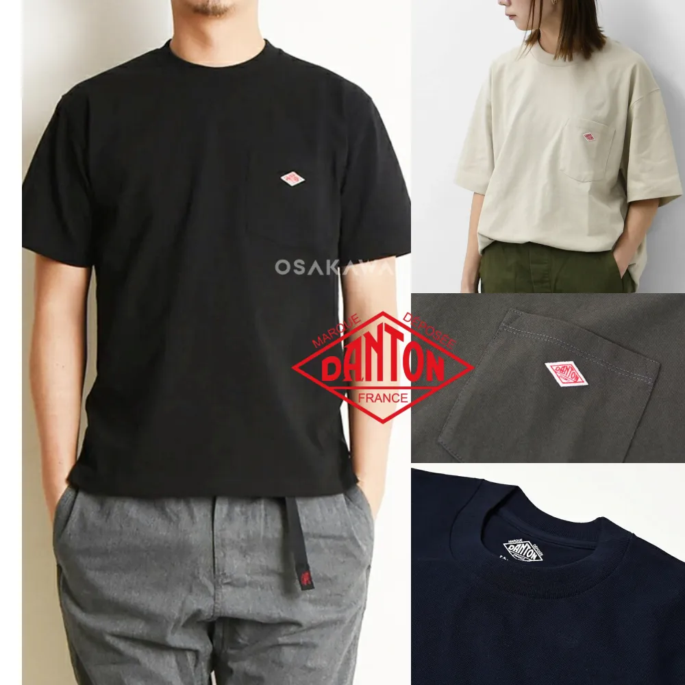 단톤 패치 로고 티셔츠 무지 포켓 반팔티 남녀공용 DT-C0198 TCB