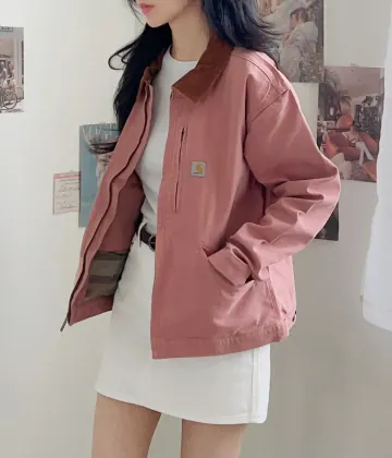 칼하트 여성 루즈핏 캔버스 디트로이트 워크자켓 Rose Tint