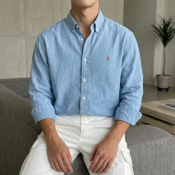 폴로랄프로렌 남성 클래식핏 인디고 샴브레이 긴팔 셔츠 3컬러