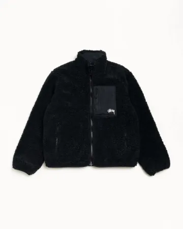 미국 스투시 SHERPA REVERSIBLE JACKET Black 118529