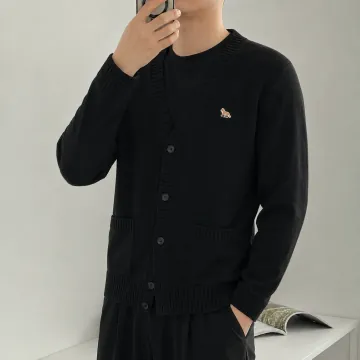 메종키츠네 베이비 폭스 패치 코지 가디건 블랙 HM00501KT1006