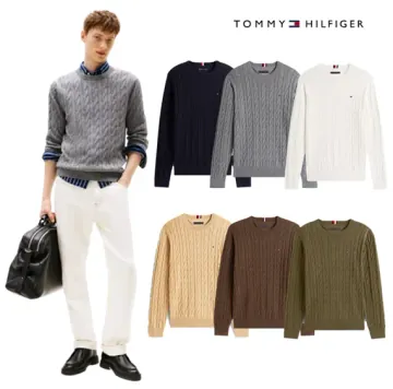 타미힐피거 남녀공용 케이블 니트 크루넥 스웨터 XM05667-XLG