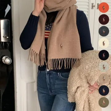 폴로 랄프 로렌 프린지 버진 울 100 머플러 PC1047