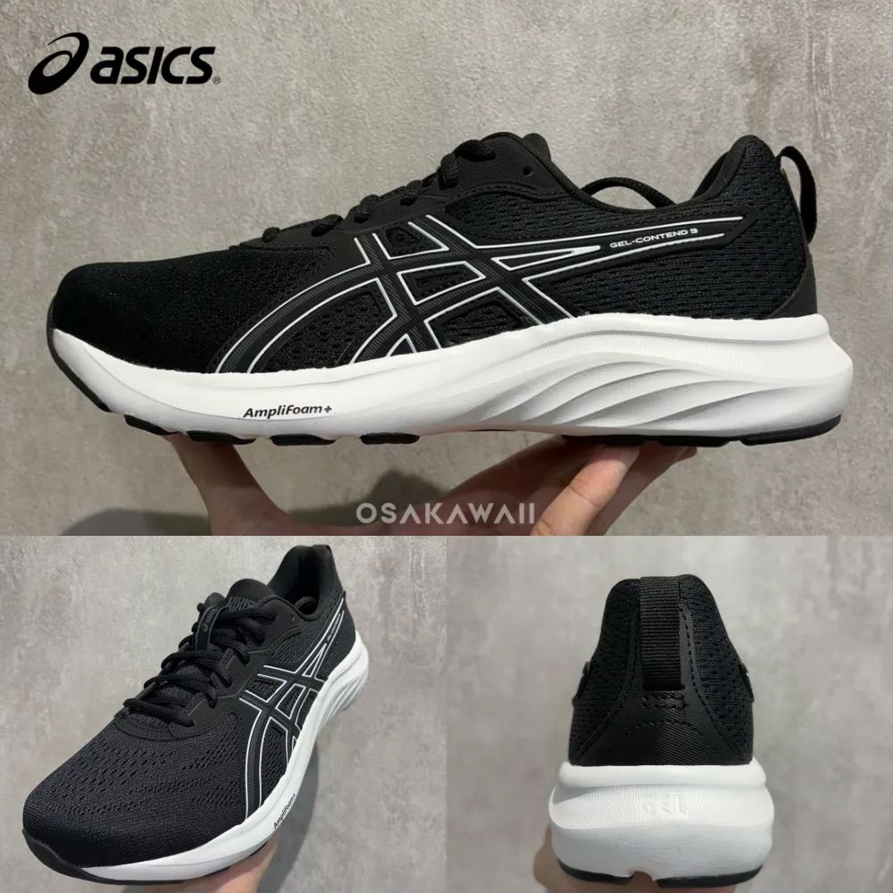 아식스 젤 컨텐드 9 엑스트라 와이드 4E 런닝화 남성 블랙 화이트 1011B882 002