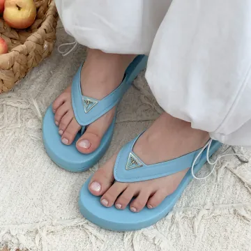 GUESS 게스 캔드리 플랫폼 쪼리 샌들 라이트블루