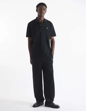메종키츠네 폭스 헤드 패치 남성 폴로 티셔츠 블랙 MM00210KJ7010