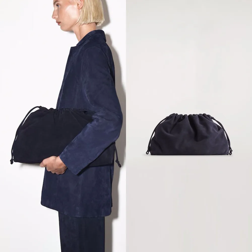 코스 카바텔리 스웨이드 클러치백 숄더백 네이비 1285464003