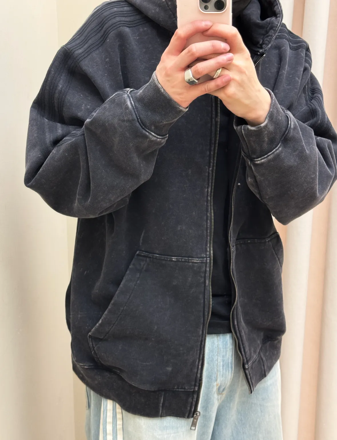 아디다스 오리지널스 피그먼트 워싱 후드집업 KA2315