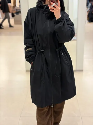 버버리 뉴 BIRLEY 내부 EKD 드로스트링 후드 집업 롱 자켓 BLACK 81136531