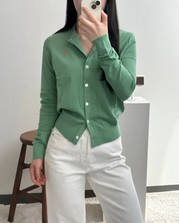 폴로 랄프로렌 우먼즈 여성 피마코튼 가디건 지수가디건 QR 코드 정품