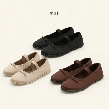 무지 무인양품 Muji 발수 쿠션 인솔 스트랩 리본 플랫 슈즈
