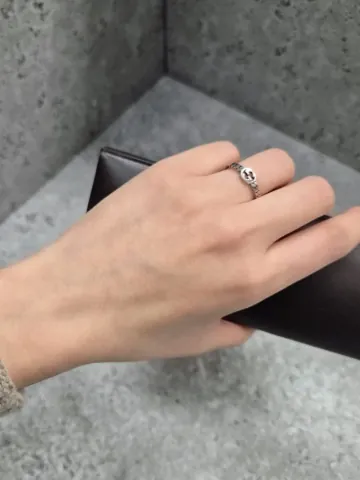 구찌 트리플 GG 인터로킹 체인 실버반지 SEMI SHINY SILVER 661523 J8400 728