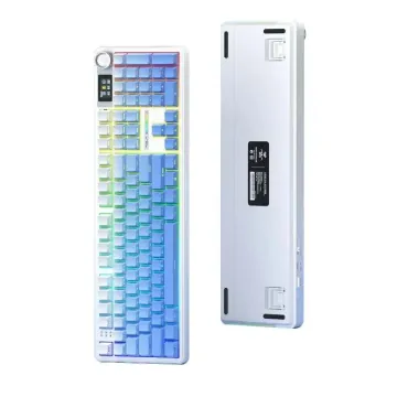 AULA F108 PRO 독거미 풀배열 커스텀 기계식 키보드 3모드 노브 GIF스크린 8000mAh 다이얼