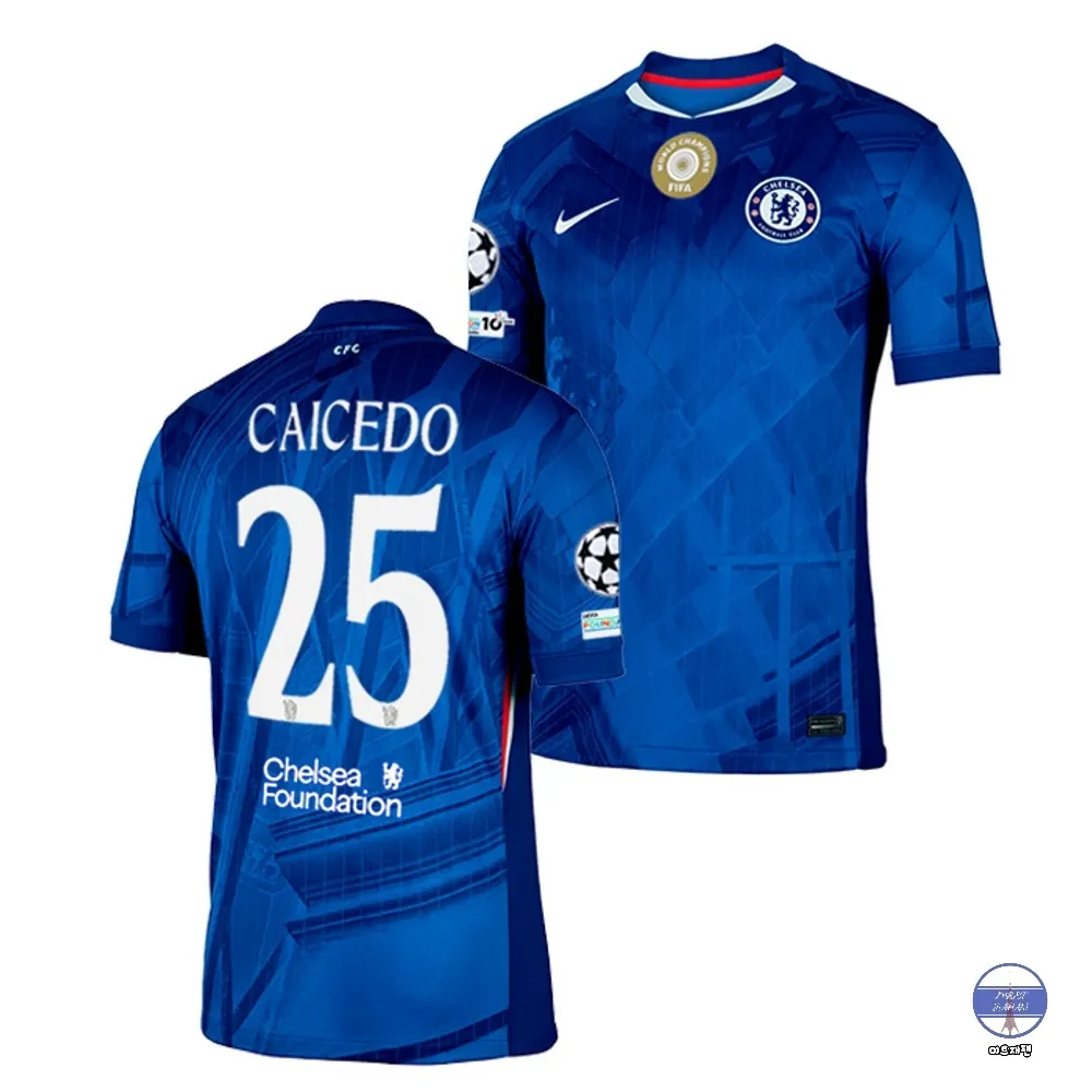 나이키 첼시 25-26 홈 반팔 카이세도 유니폼 CL CWC 챔피언 패치