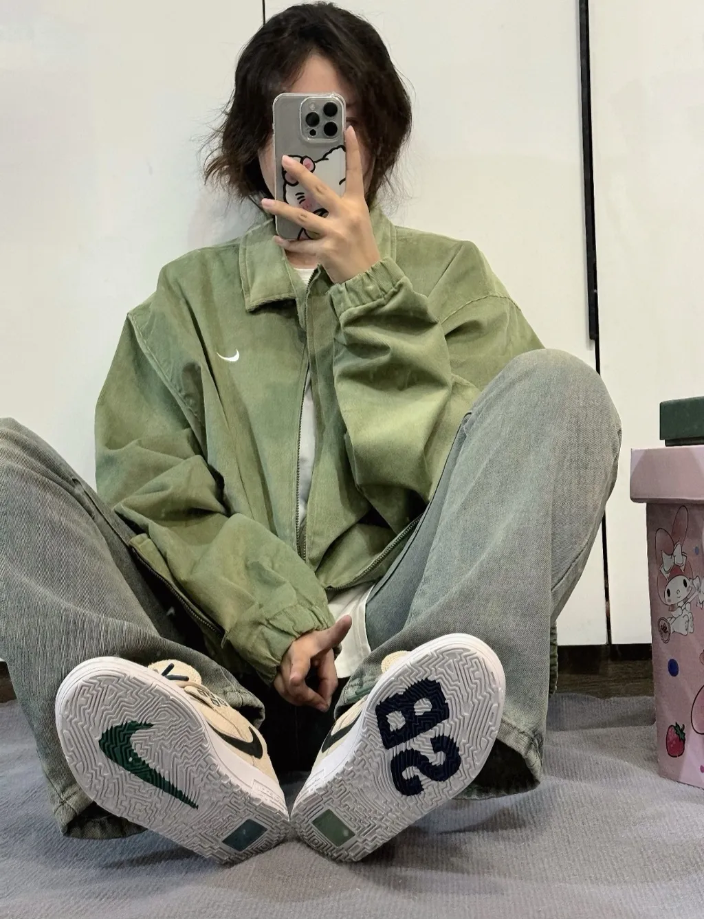 나이키 라이프 해링턴 코듀로이 재킷 오일 그린 DX9071-386