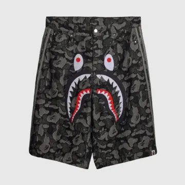 아디다스 x 베이프 샤크 데님 쇼츠 블랙 KF4917