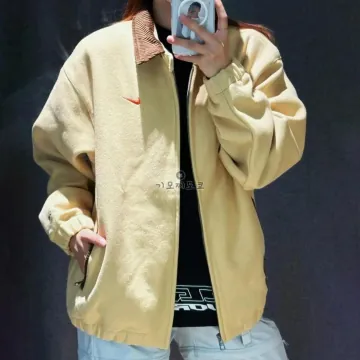 나이키 스우시 코듀로이 카라 집업 울 집업 자켓 베이지 HQ4744-233