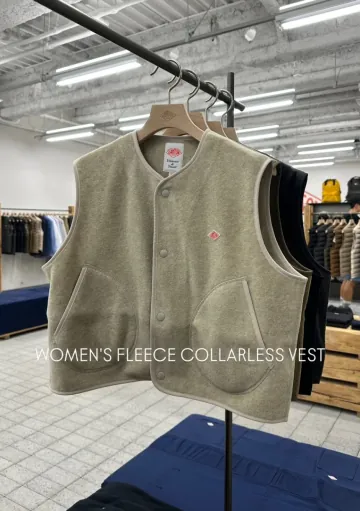26FW DANTON 단톤 후리스 가디건 노카라 베스트 우먼 맨즈 36-44사이즈