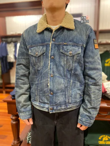 폴로랄프로렌 남성 셰르파 성조기 청 자켓