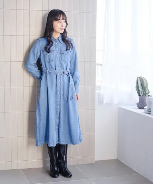 [중고] [해외] Levis 긴소매 원피스 스커트/원피스 004H3-0000