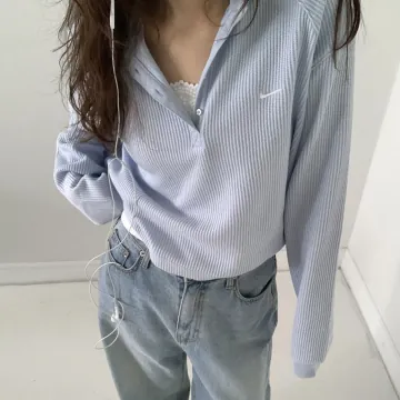 나이키 여성 26SS 오버핏 헨리넥 와플 긴팔티 3컬러