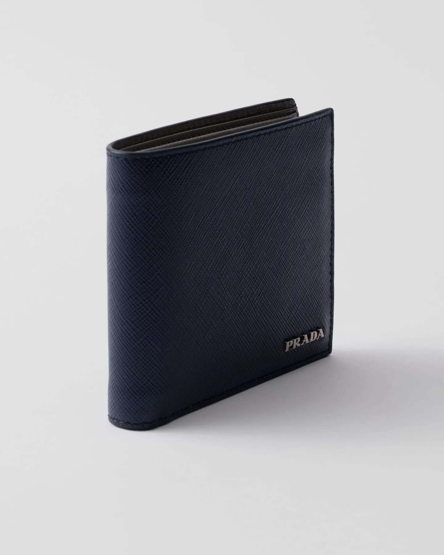 프라다 지갑 사피아노 레더 월렛 코인포켓 딥블루 앤 마블그레이 2MO738 2FPJ F0KM3