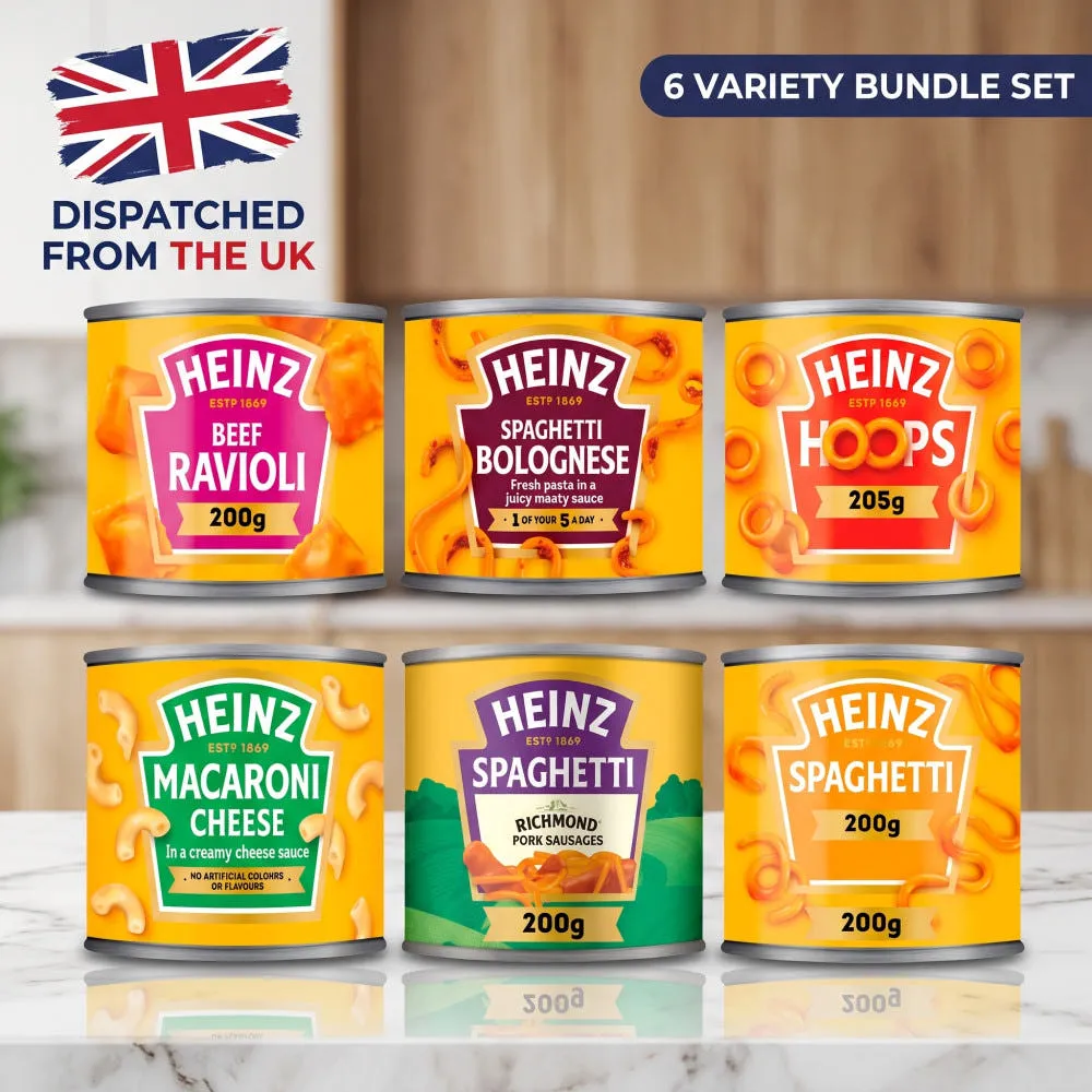 [해외] 하인즈 통조림 파스타 6종 침o맨 명예o국인 영국간식 훕스 Heinz Pasta 6 Piece Bundle