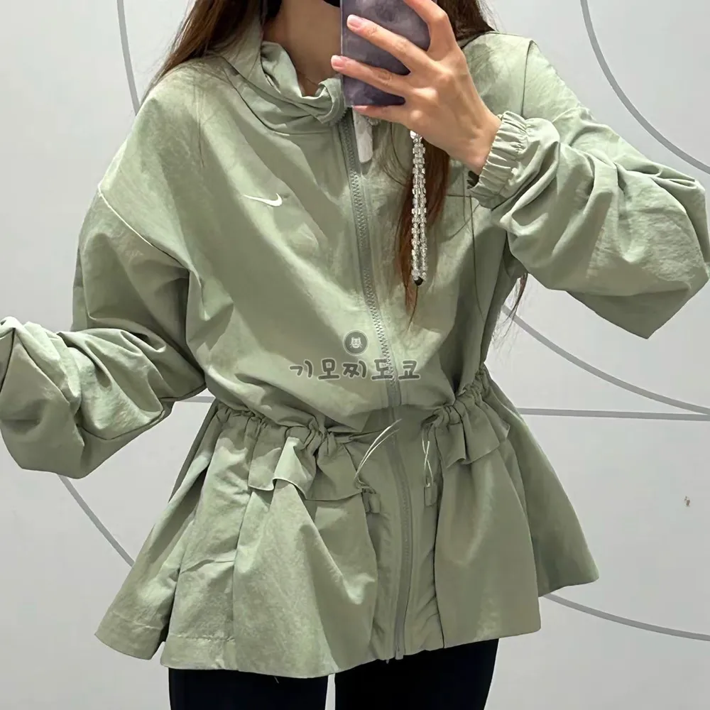 나이키 우먼스 에브리씽 우븐 오버사이즈 후드 자켓 그린 FN3670-370