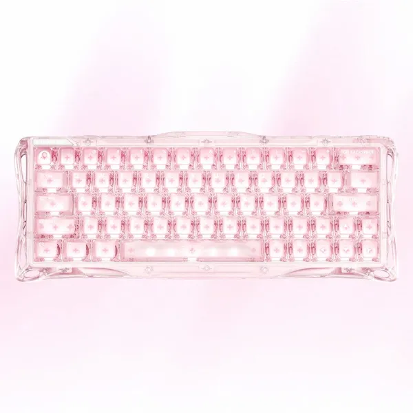 [해외] Gravastar V60 그라바스타 자석축 64키 유선 기계식 키보드 투명 디자인 8K 게이밍 RGB 백라이트