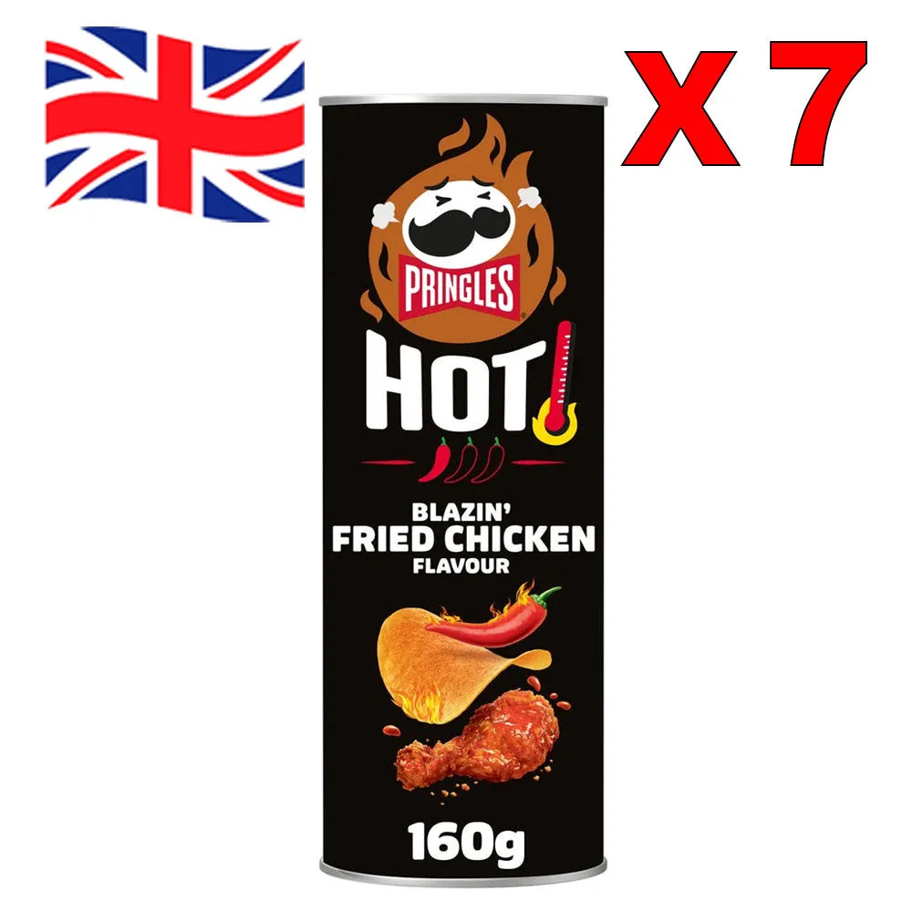 [해외] 160g 7개 프링글스 핫 블레이진 프라이드 치킨 영국 리미티드 과자 Pringles