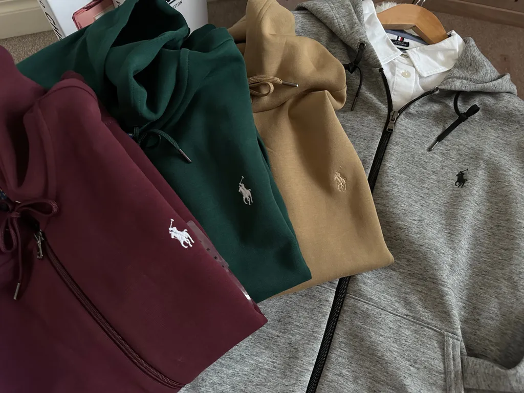 인기특가전)폴로랄프로렌 polo ralph lauren 남성/ 남녀공용 포니자수 더블 니트 스판 후드 & 집업후드 카멜브라운 S