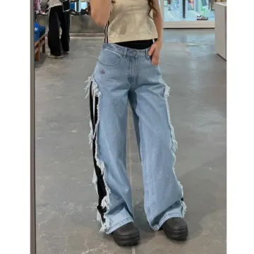 아디다스 여성 아딜레늄 레이어드 새깅 데님 팬츠 그레이 KY5192