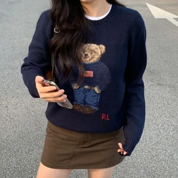 [한정 특가딜] 폴로 랄프 로렌 곰돌이 니트 플래그 베어 코튼 크루넥 스웨터 323-668286