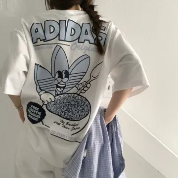 아디다스 남녀공용 오리지널 시리얼 화이트 그래픽 반팔티