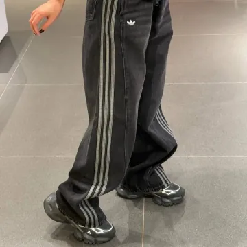 아디다스 아디컬러 데님 파이어버드 팬츠 트루 블랙 데님 -US 사이즈 JC6718